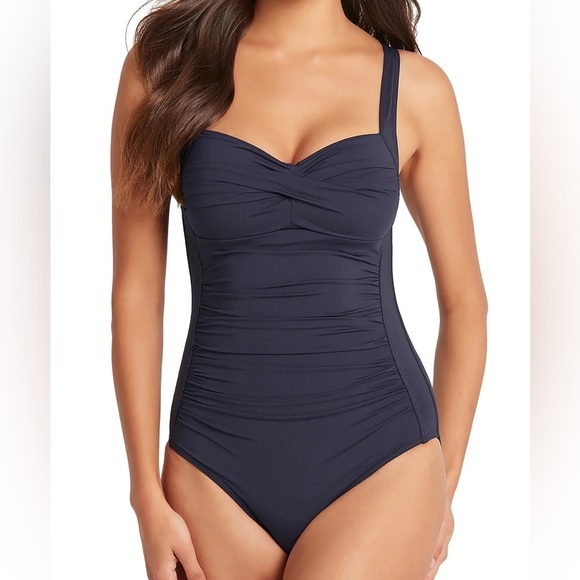 SEA Level Swim Twist Front Multifit Night Sky Navy Blue One-Piece Swimsuit 8 NWT - Picture 10 of 10